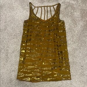UO Gold Sequin Tiger Stripe Mini Dress